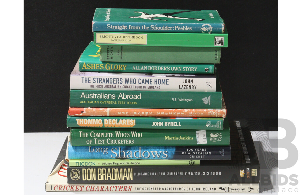 Great Collection Books Relating to Cricket Including Bradman and More