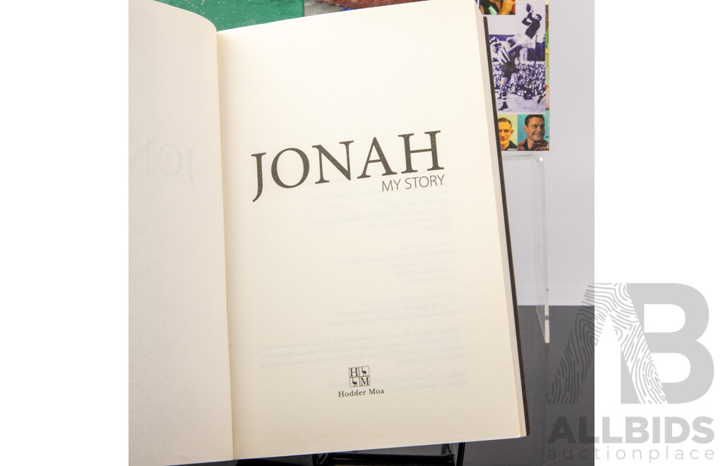 Collection Books Relating to Australian Sport Comprising Signed Jonah Lomu, David Campese, Olympic Gold Signed by Author R Poke and 100 Years of Australian Football