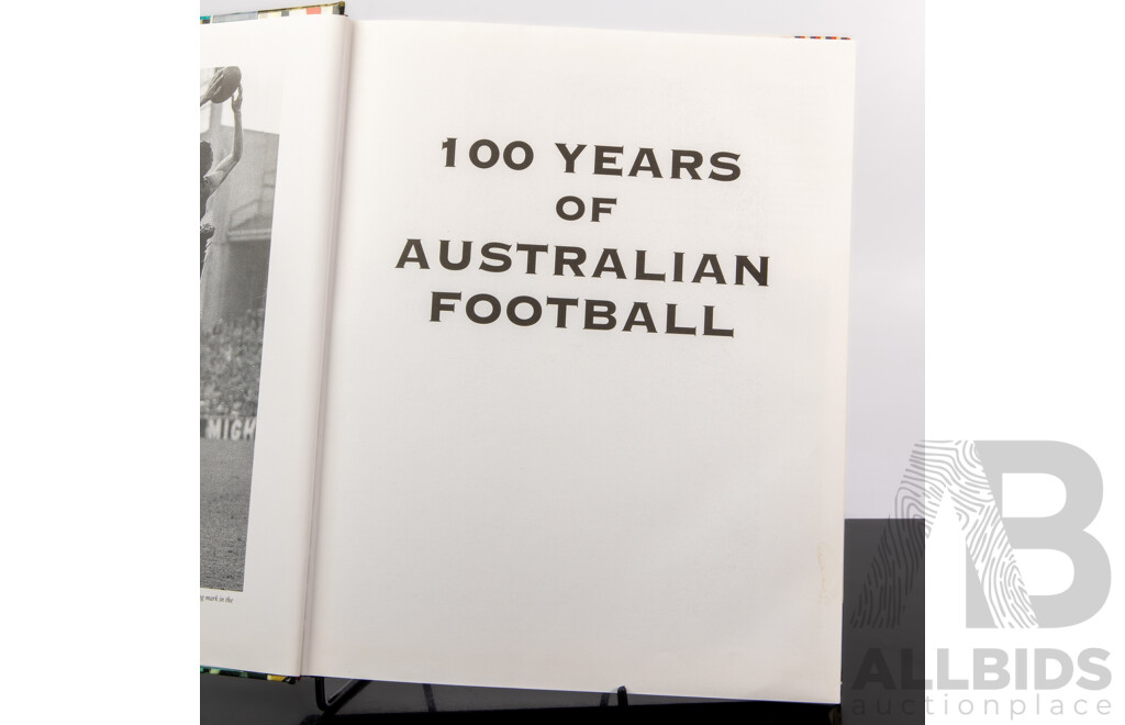 Collection Books Relating to Australian Sport Comprising Signed Jonah Lomu, David Campese, Olympic Gold Signed by Author R Poke and 100 Years of Australian Football