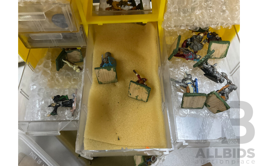 Collection of Advanced Dungeons and Dragons Diecast Figurines, Books, Dice and Score Sheets
