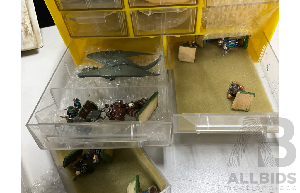 Collection of Advanced Dungeons and Dragons Diecast Figurines, Books, Dice and Score Sheets