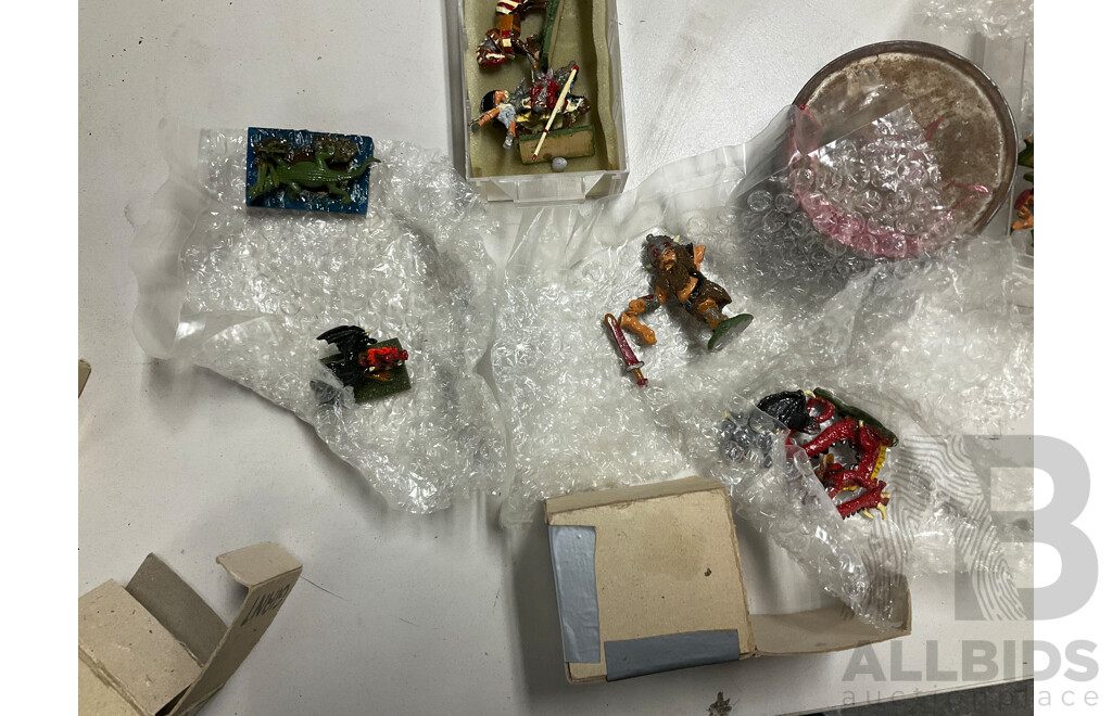 Collection of Advanced Dungeons and Dragons Diecast Figurines, Books, Dice and Score Sheets