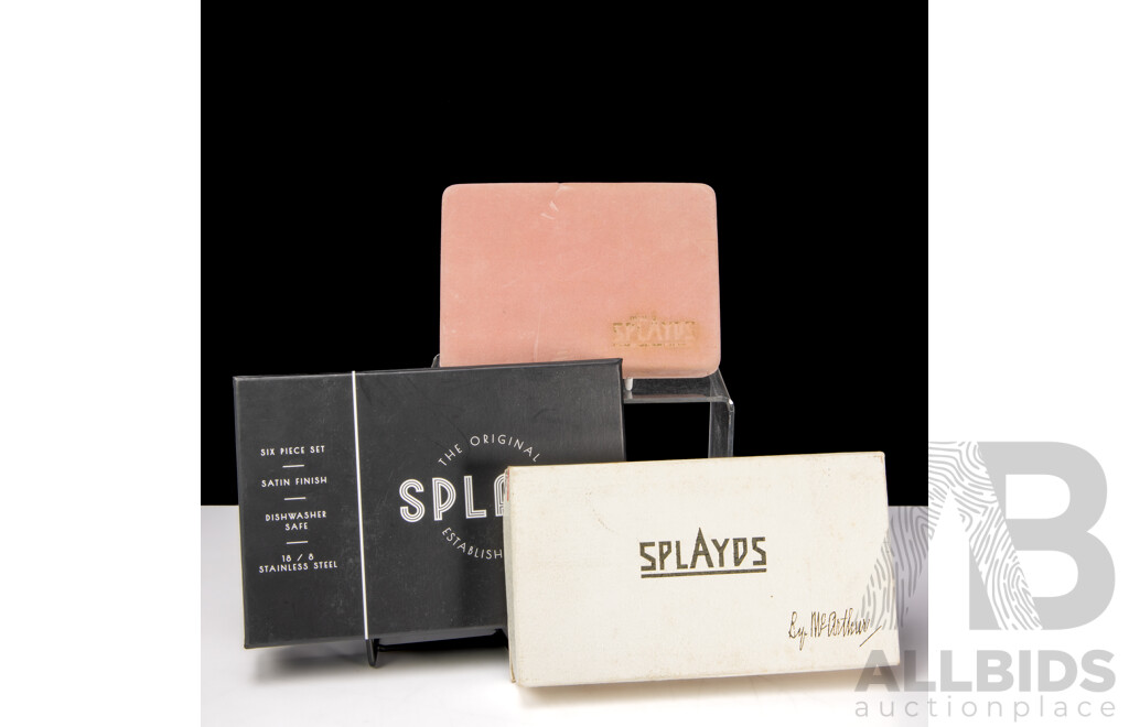 Three Sets Six the Original Splayds Stainless Steel Satin Finish in Original Boxes