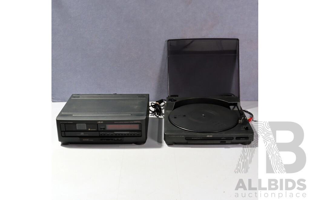Akai Full Automatic Record PLayer AP M630 Along with Akai Multi CD Player CD M830M