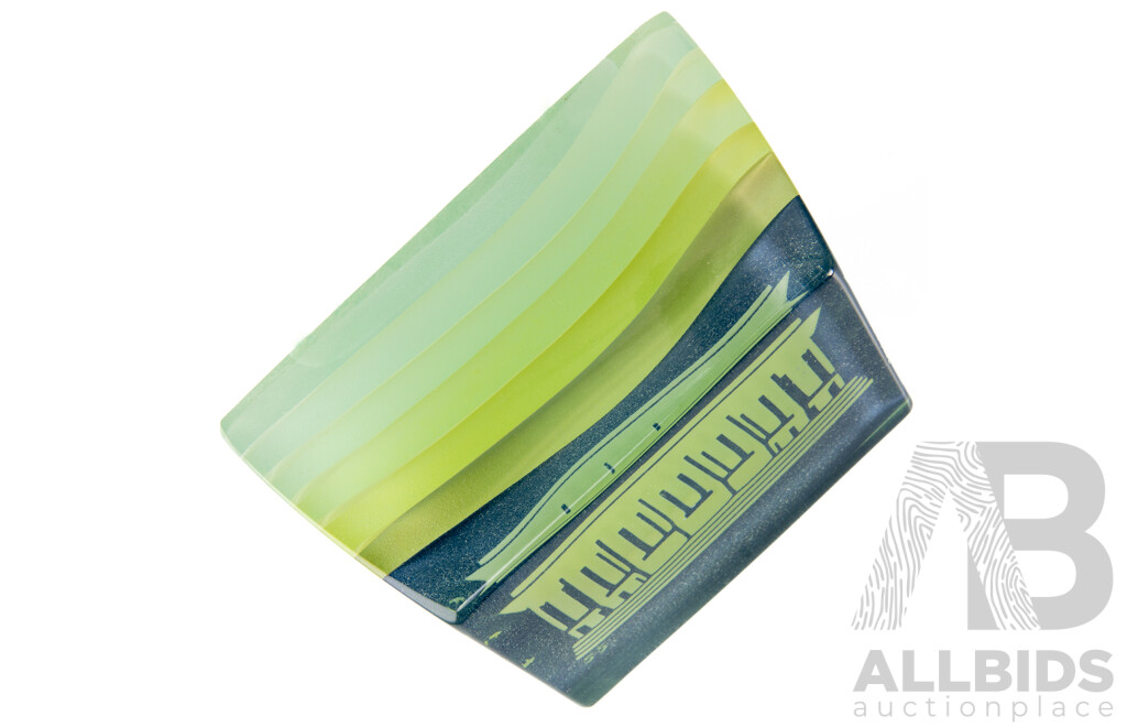 National Library of Australia Anniversary Limited Edition 55 of 100 Paperweight Hand Crafted in Recycled Glass by Local Queanbeyan Glass Artist Richard Neumann