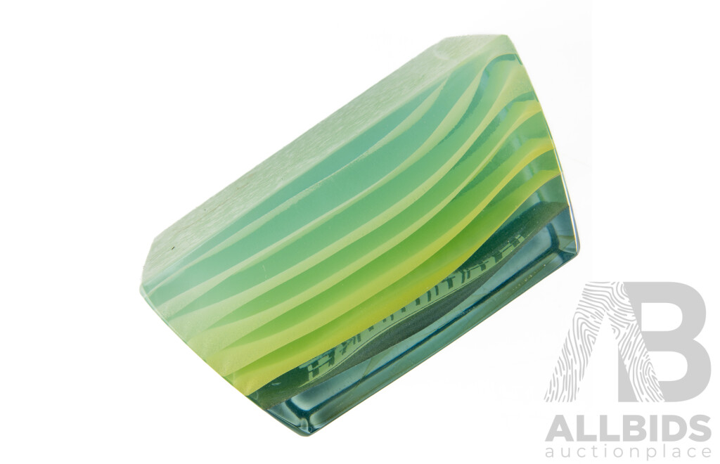 National Library of Australia Anniversary Limited Edition 55 of 100 Paperweight Hand Crafted in Recycled Glass by Local Queanbeyan Glass Artist Richard Neumann