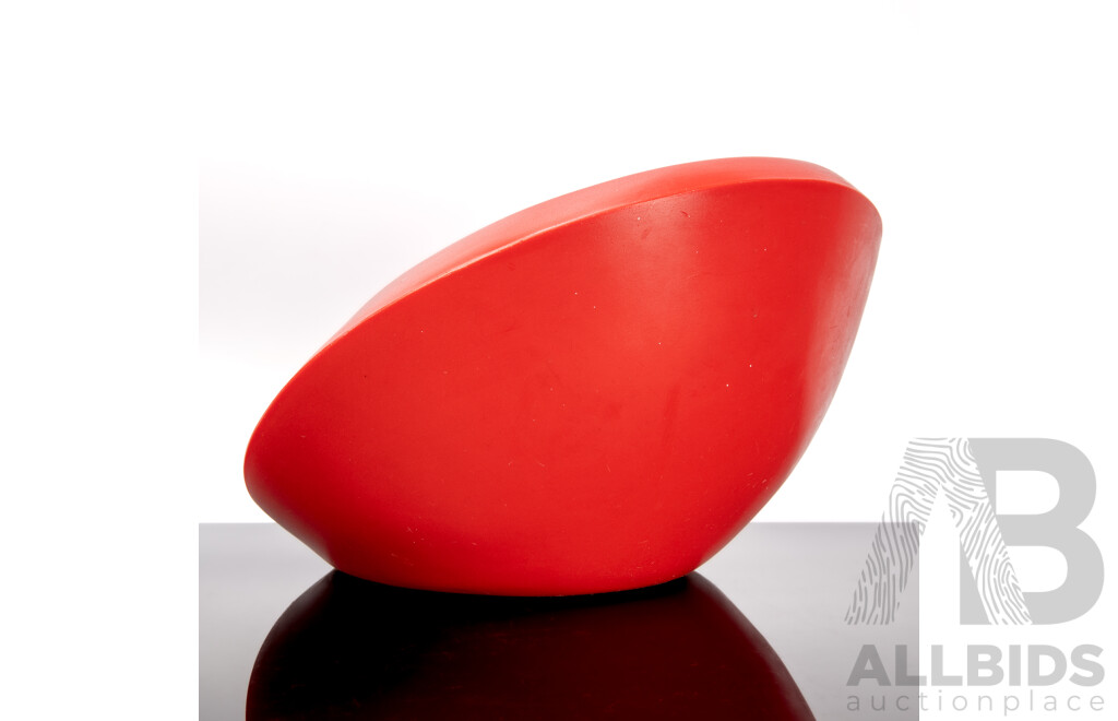 Rare Retro Fink & Co Red Plastic Centerpiece Bowl by Remi Vercho