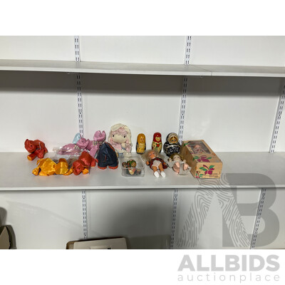 Collection of Dolls, Babushka Dolls, Soft Toy Animals and Sally Ann Accessories