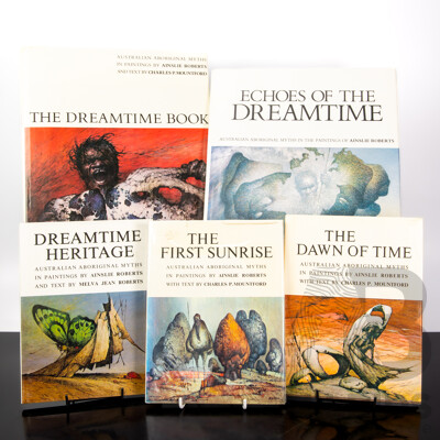 Collection Five Books on Australian Indigenous Myths Illustrated by Ainslie Roberts, All Hardcovers with Dust Jackets