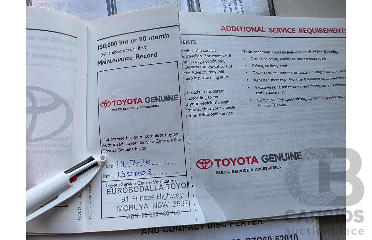 5/2007 Toyota Hilux SR (4x4) KUN26R 07 UPGRADE Dual Cab P/Up Super White Turbo Diesel 3.0L