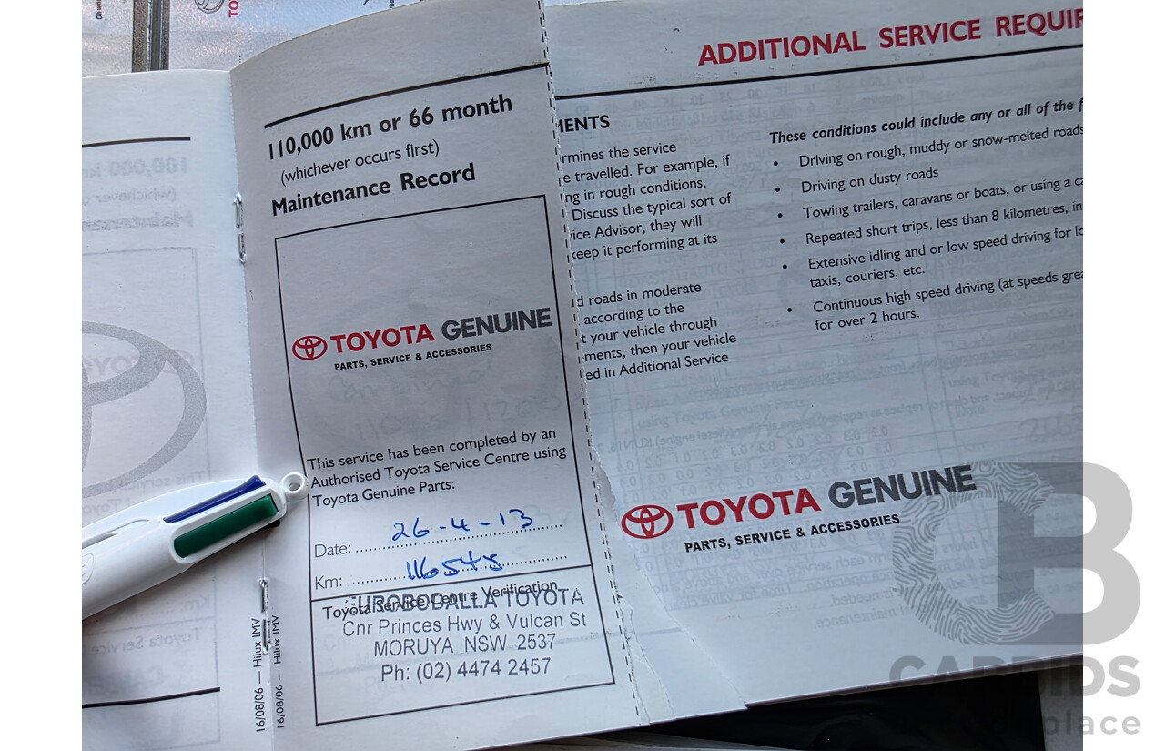 5/2007 Toyota Hilux SR (4x4) KUN26R 07 UPGRADE Dual Cab P/Up Super White Turbo Diesel 3.0L