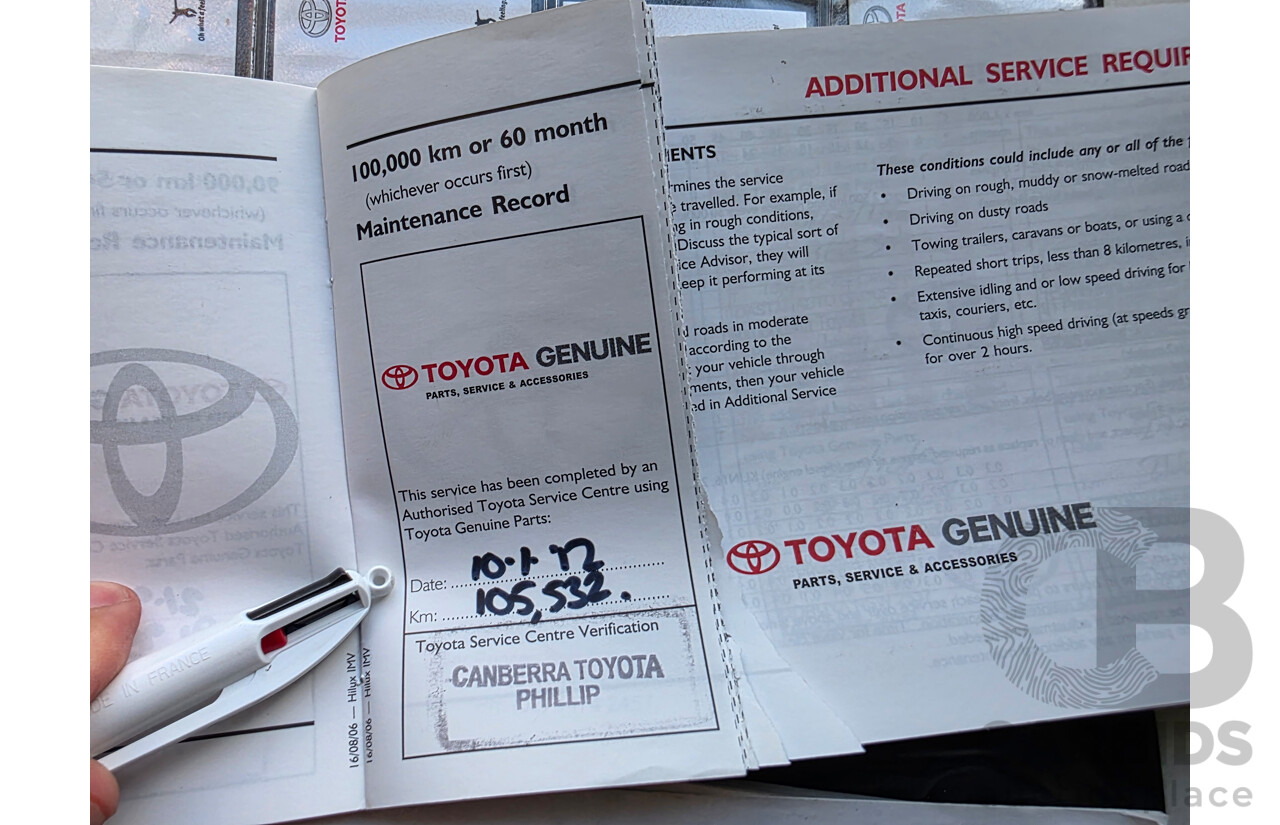 5/2007 Toyota Hilux SR (4x4) KUN26R 07 UPGRADE Dual Cab P/Up Super White Turbo Diesel 3.0L
