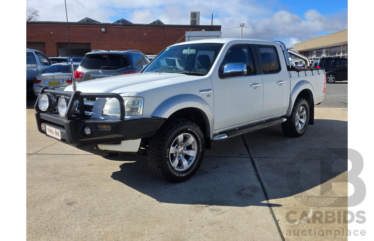 2/2007 Ford Ranger XLT (4x4) PJ Dual Cab P/Up White Turbo Diesel 3.0L