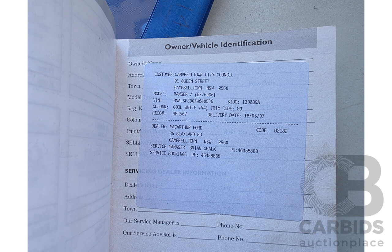 2/2007 Ford Ranger XLT (4x4) PJ Dual Cab P/Up White Turbo Diesel 3.0L