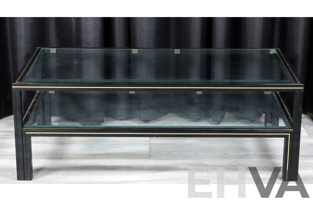 Modern Two Tier Glass Top Coffee Table by Pierre Vandel