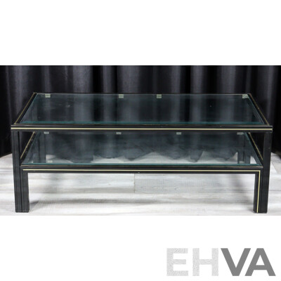 Modern Two Tier Glass Top Coffee Table by Pierre Vandel