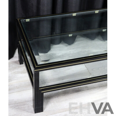 Modern Two Tier Glass Top Coffee Table by Pierre Vandel