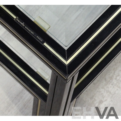Modern Two Tier Glass Top Coffee Table by Pierre Vandel