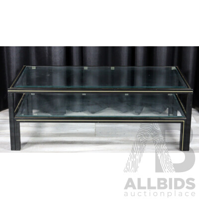 Modern Two Tier Glass Top Coffee Table by Pierre Vandel