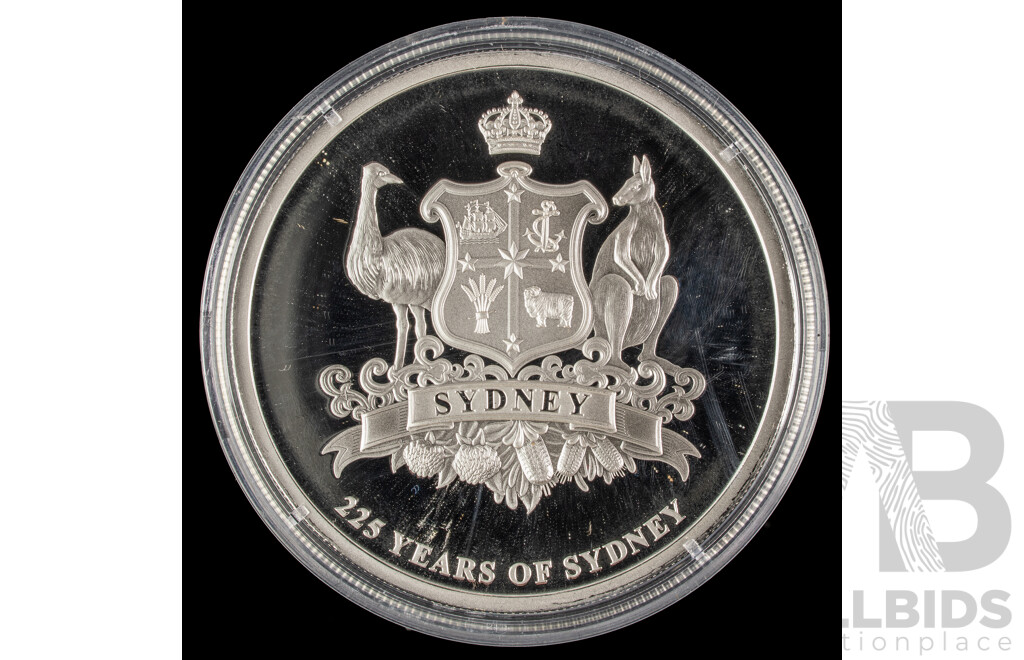 Eight Australian Macquarie Mint 225 Years of Sydney Silver Plated Coins