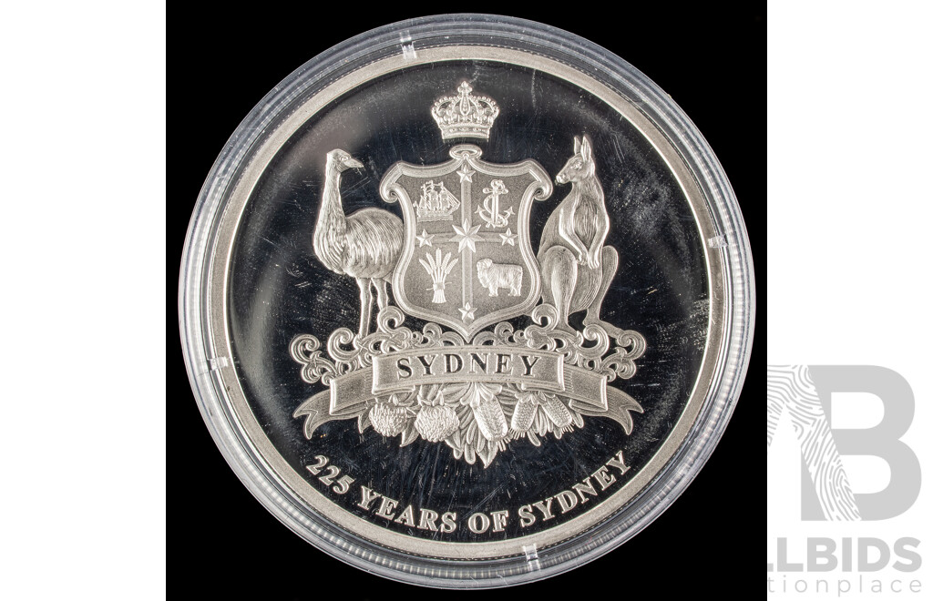 Eight Australian Macquarie Mint 225 Years of Sydney Silver Plated Coins
