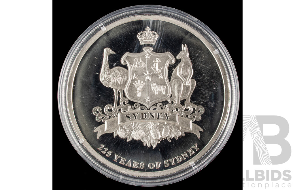 Eight Australian Macquarie Mint 225 Years of Sydney Silver Plated Coins