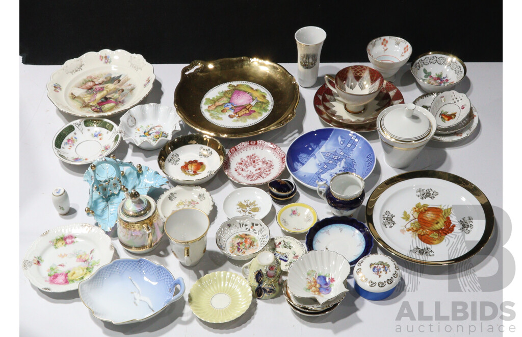 Collection Continental Porcelain Including Bayreuth, Royal Copenhagen, Limoges, Bavaria and Much More