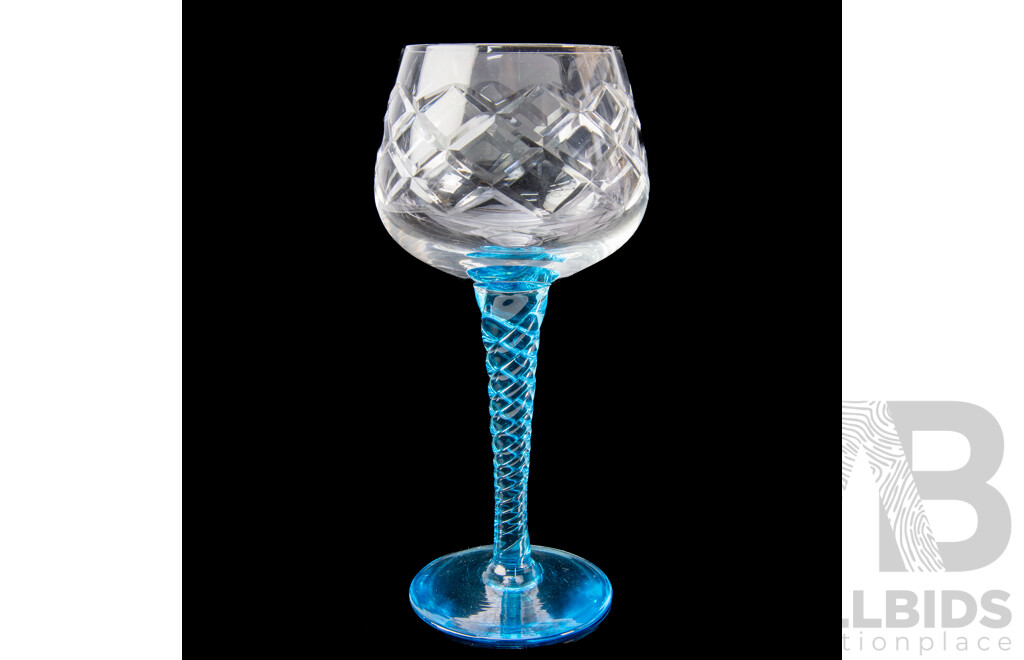Two Sets Four Flashed Harlequin Crystal Wine Glasses Along with Set Six Similar