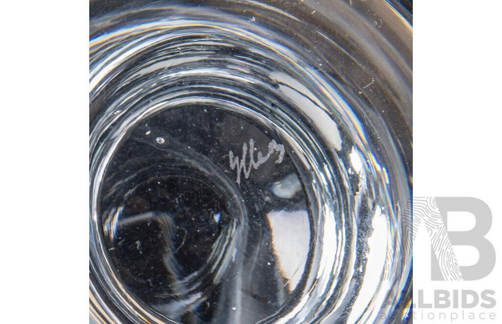 Collection Six Mid Century Ships Glasses in Three Sizes by Holmegaard, Designed by Per Lutken & Made by Harald Hansen