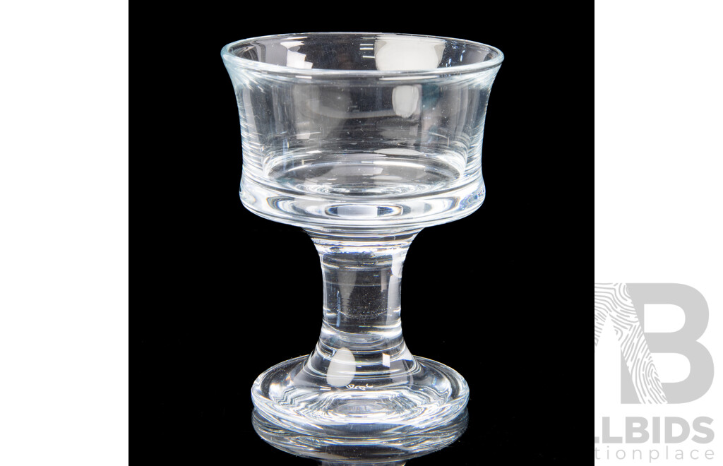 Set Ten Mid Century Holmegaard Ships Glasses Designed by Per Lutkin Made by Harald Hansen