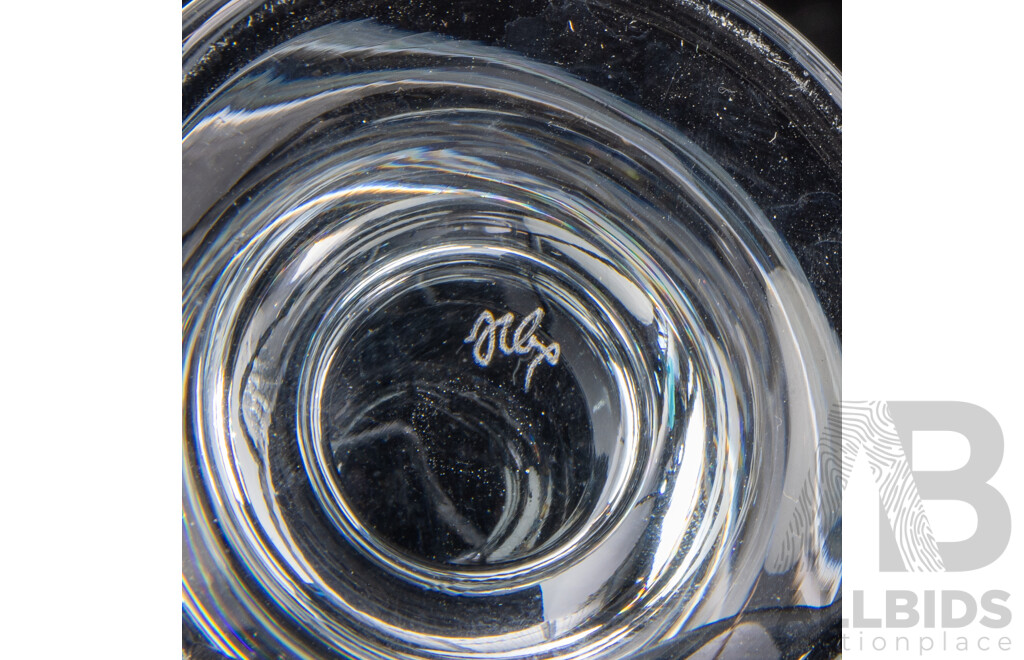 Set Ten Mid Century Holmegaard Ships Glasses Designed by Per Lutkin Made by Harald Hansen