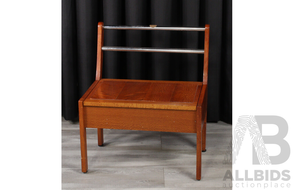 Modern Danish Oak Lift Top Stool