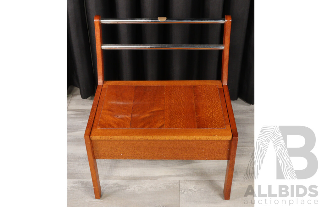 Modern Danish Oak Lift Top Stool
