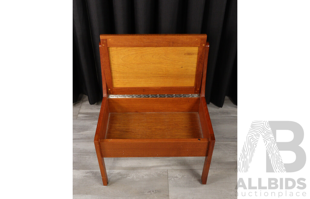 Modern Danish Oak Lift Top Stool