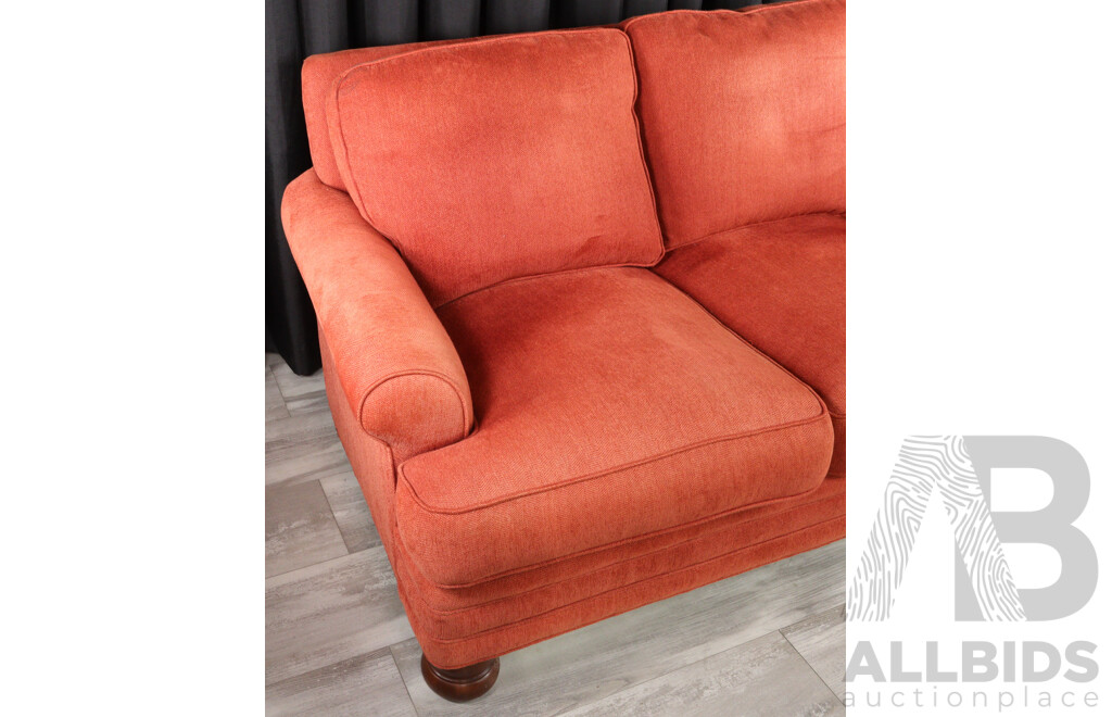 Modern Red Fabric Two Seater Lounge
