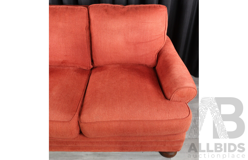 Modern Red Fabric Two Seater Lounge