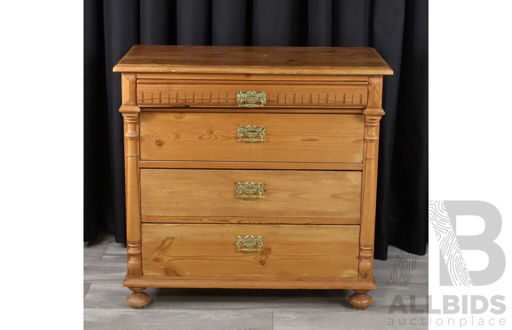 Danish Birds Eye Pine Chest of Four Drawers
