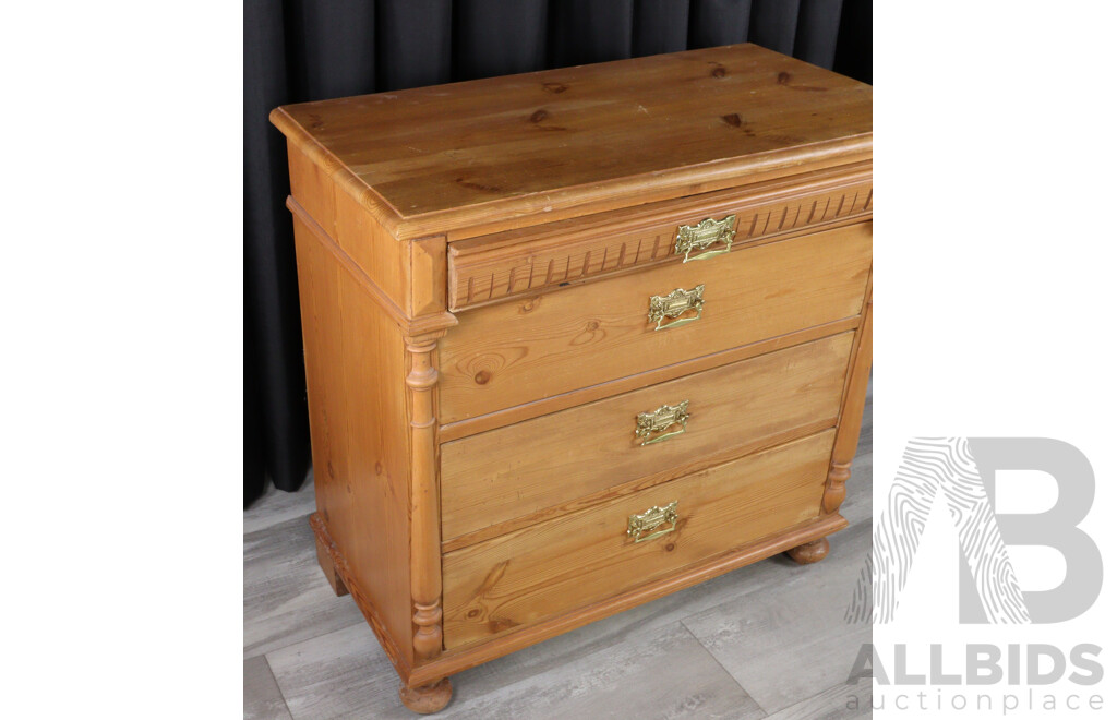 Danish Birds Eye Pine Chest of Four Drawers