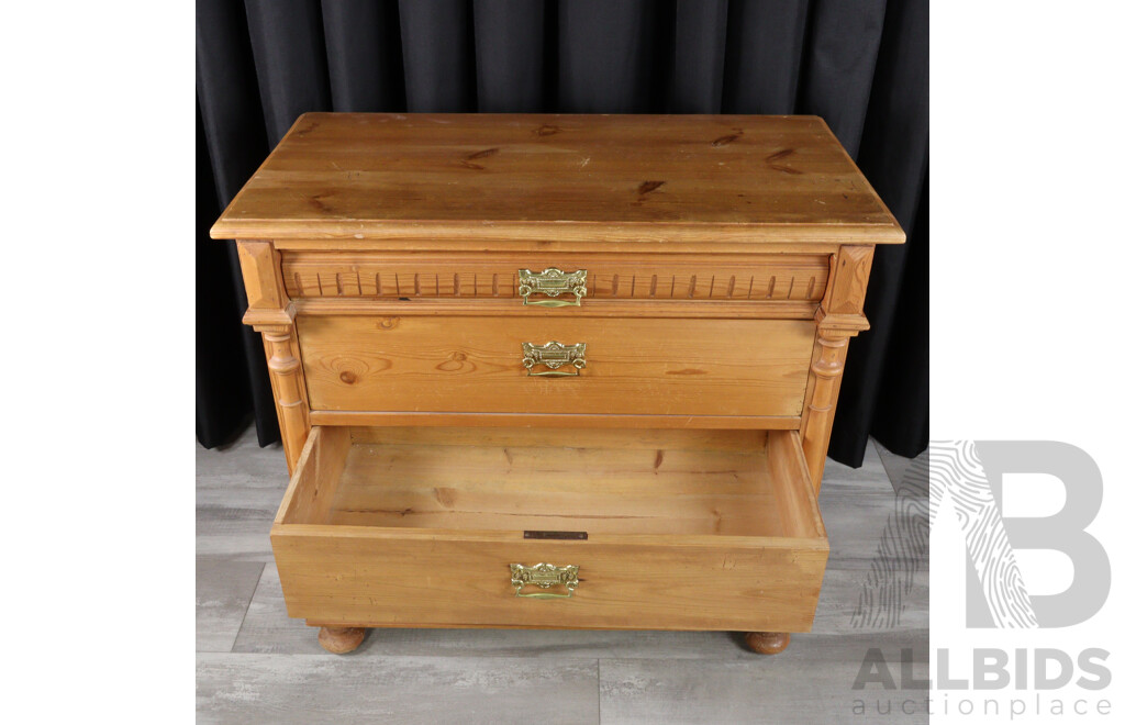 Danish Birds Eye Pine Chest of Four Drawers