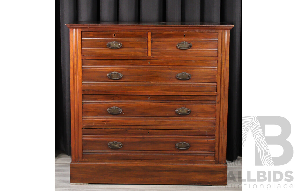 Reproduction Timber Chest of Five Drawers
