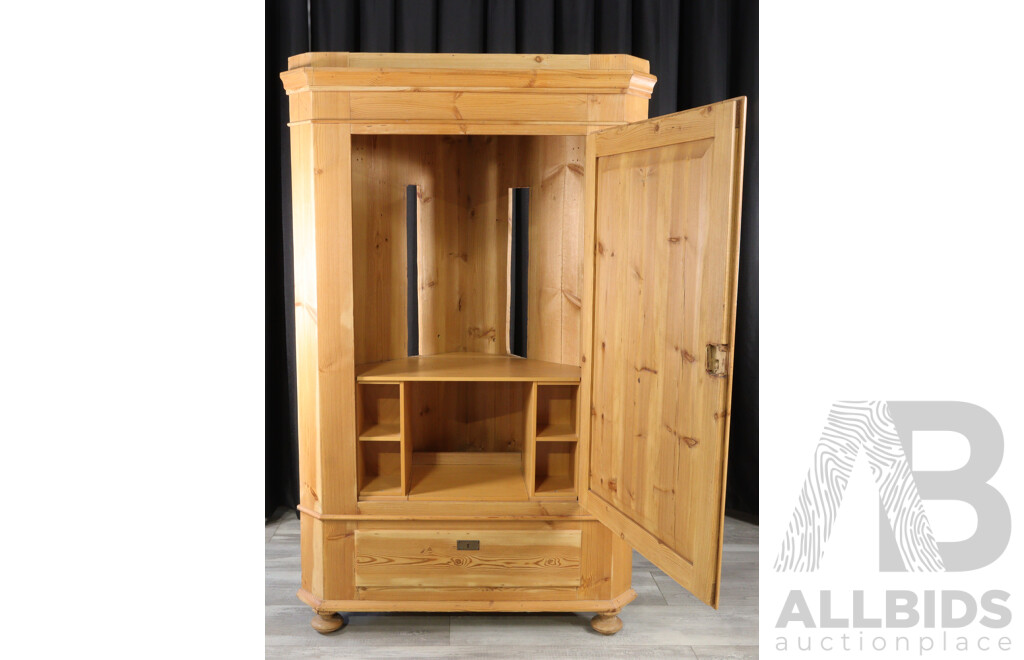 Vintage Danish Pine Corner Cabinet