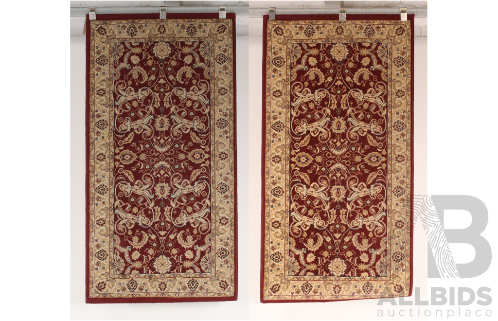 Pair Machine Made Acrylic Persian Style Rugs by Empire Merinos