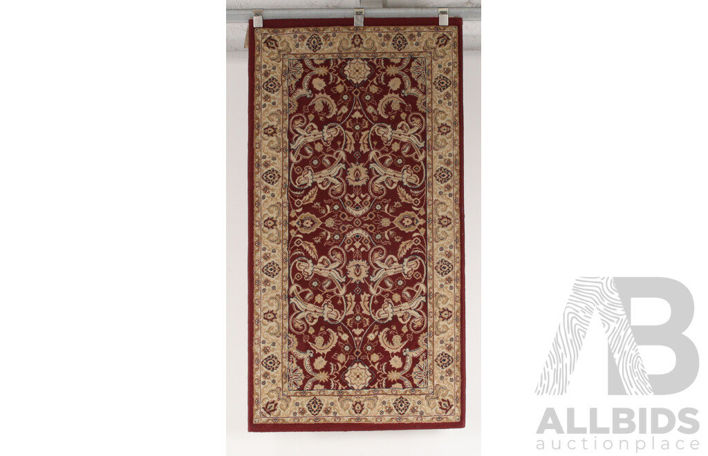 Pair Machine Made Acrylic Persian Style Rugs by Empire Merinos