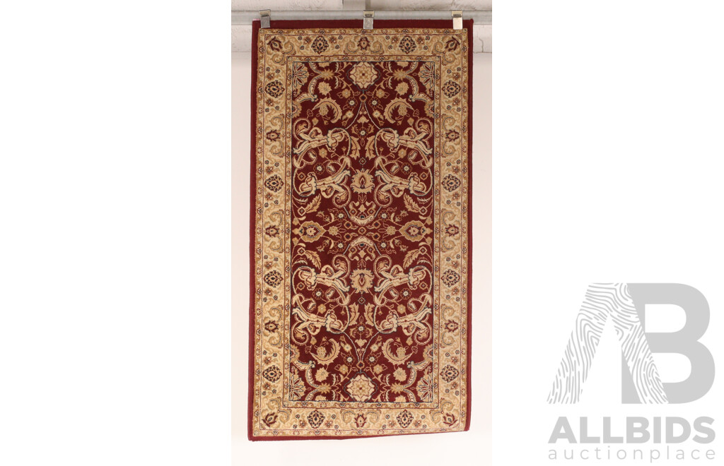 Pair Machine Made Acrylic Persian Style Rugs by Empire Merinos