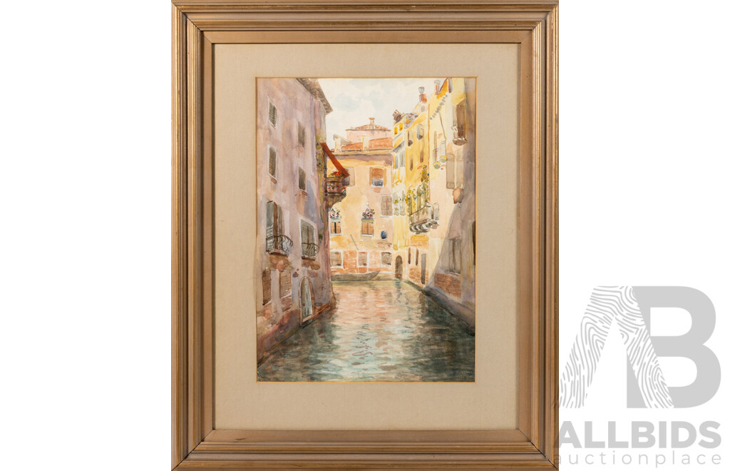 O. Frankl, (20th Century), Venezia (1926), Original Antique Watercolour, 61 x 50 cm (frame)