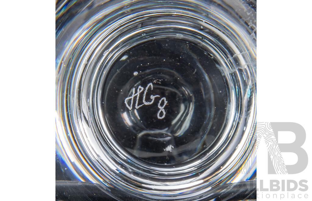 Two Sets Six Mid Century Holmegaard Ships Glasses Designed by Per Lutkin Made by Harald Hansen