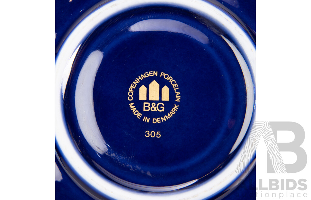 Set Four Porcelain Trios by Bing & Grondahl Copenhagen in the Composer Series with Gilt Trim