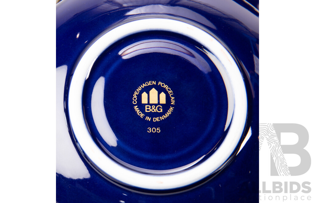 Set Four Porcelain Trios by Bing & Grondahl Copenhagen in the Composer Series with Gilt Trim
