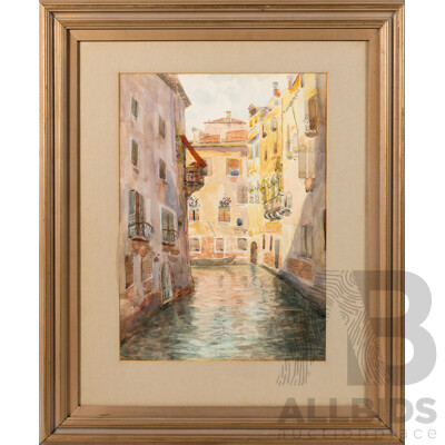 O. Frankl, (20th Century), Venezia (1926), Original Antique Watercolour, 61 x 50 cm (frame)