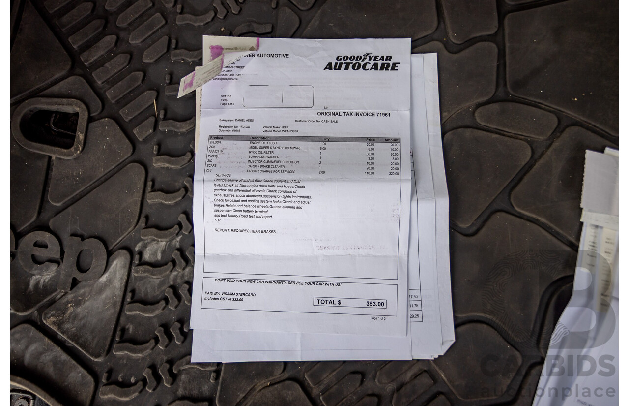 5/2013 Jeep Wrangler Unlimited Sport (4x4) JK MY13 4d Hardtop/Softtop Black 3.6L
